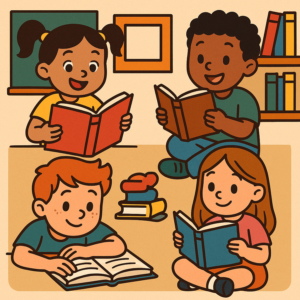 Child reading book